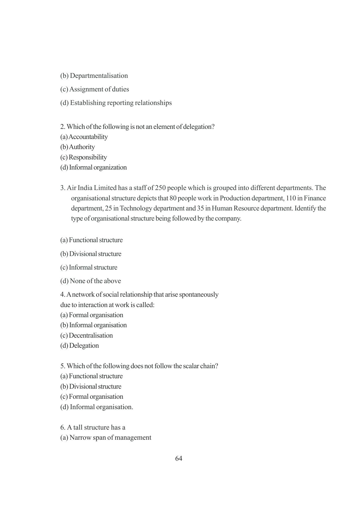 Tripura Board Class 12 Business Studies English Version Workbooks - Page 64