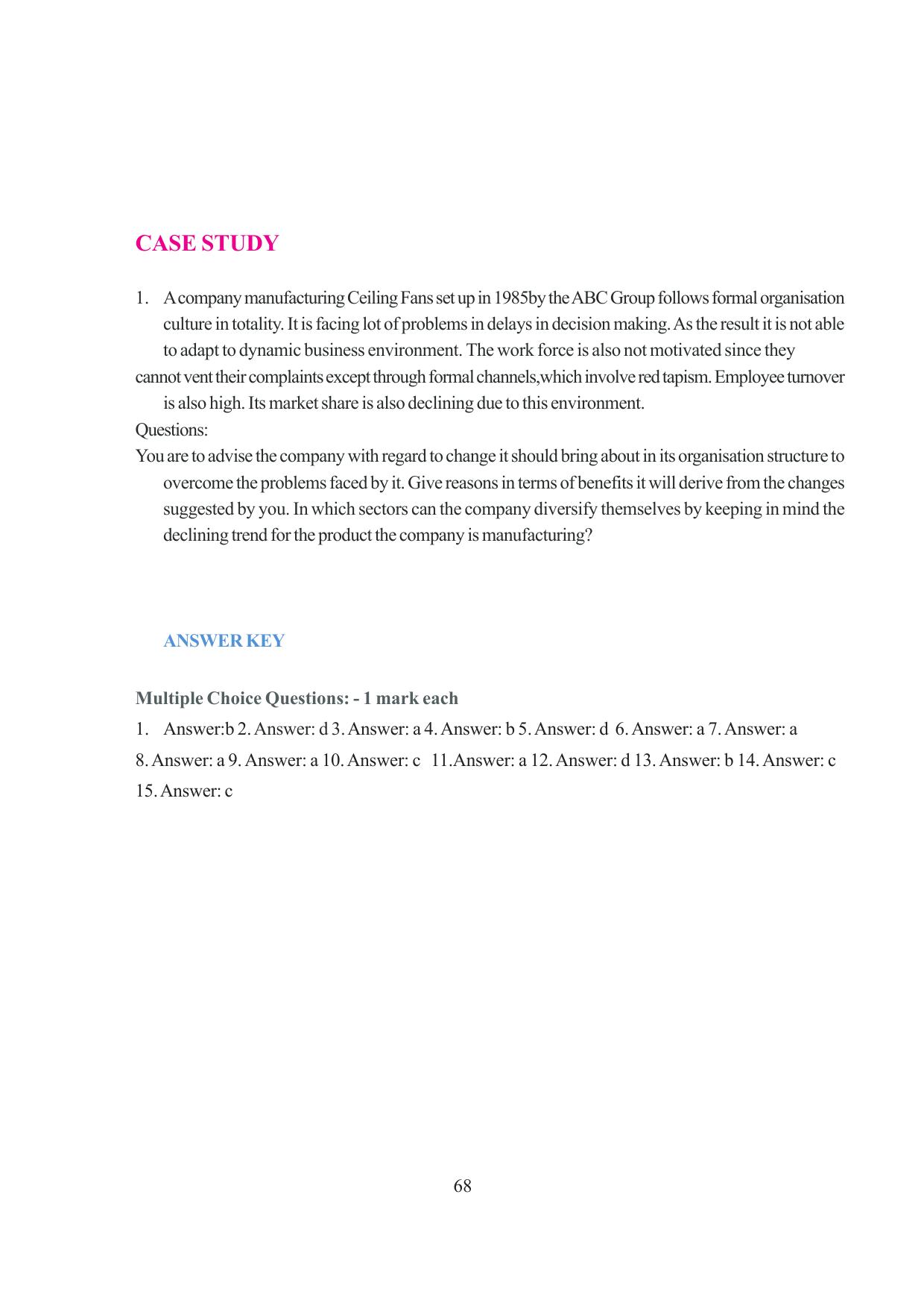 Tripura Board Class 12 Business Studies English Version Workbooks - Page 68