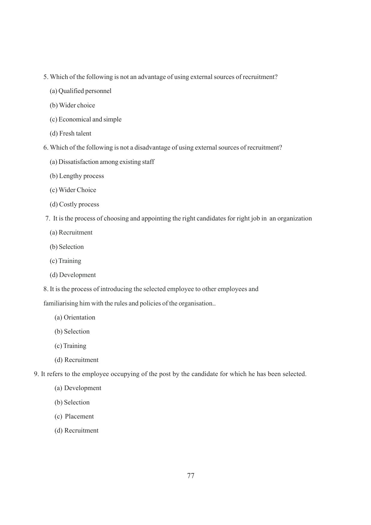 Tripura Board Class 12 Business Studies English Version Workbooks - Page 77