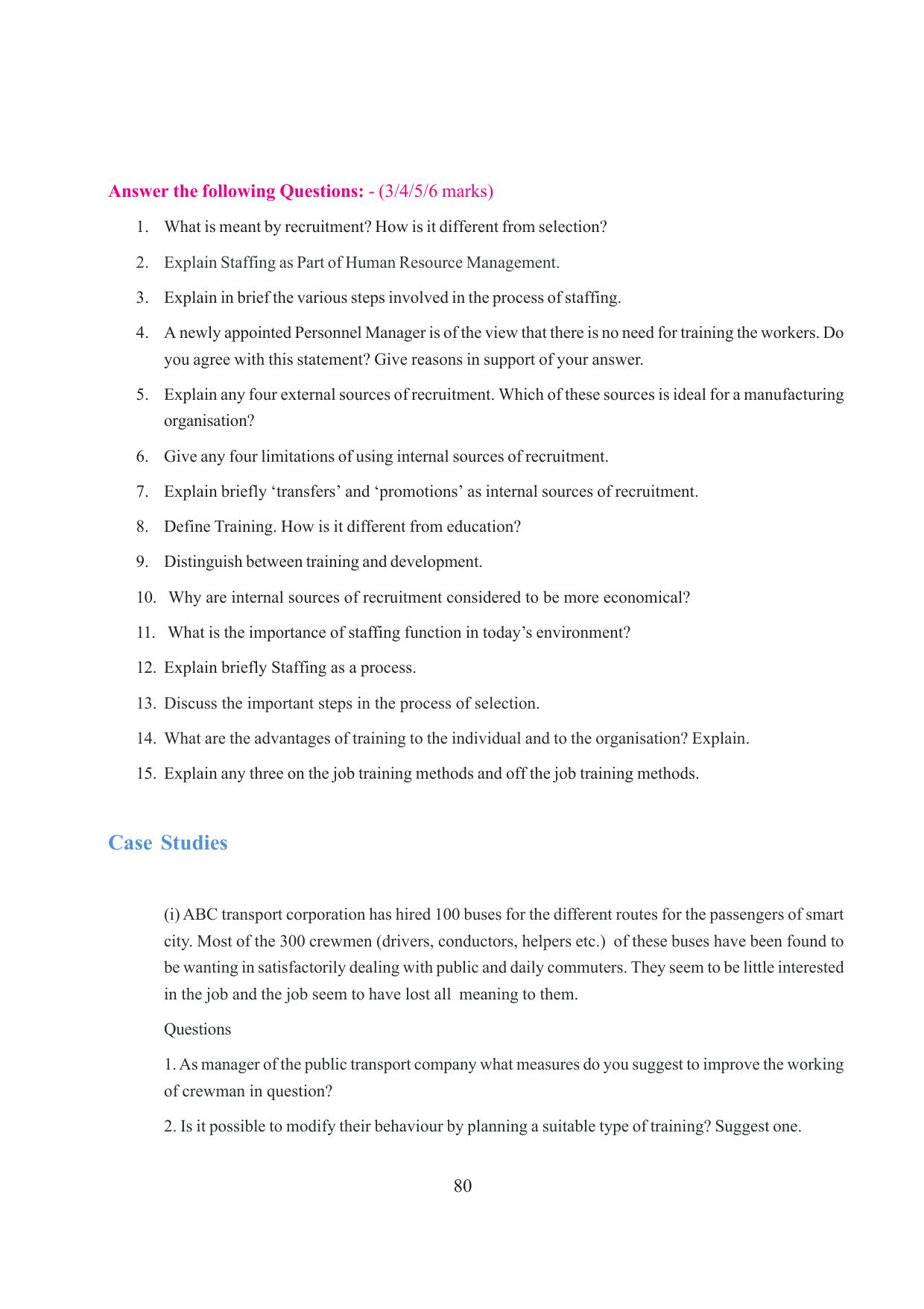 Tripura Board Class 12 Business Studies English Version Workbooks - Page 80
