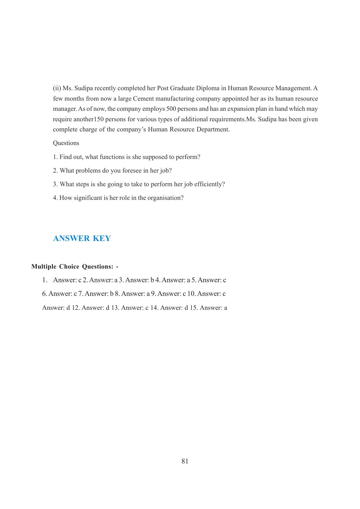 Tripura Board Class 12 Business Studies English Version Workbooks - Page 81