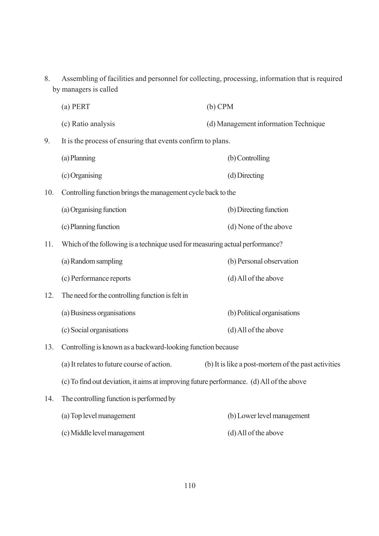 Tripura Board Class 12 Business Studies English Version Workbooks - Page 110