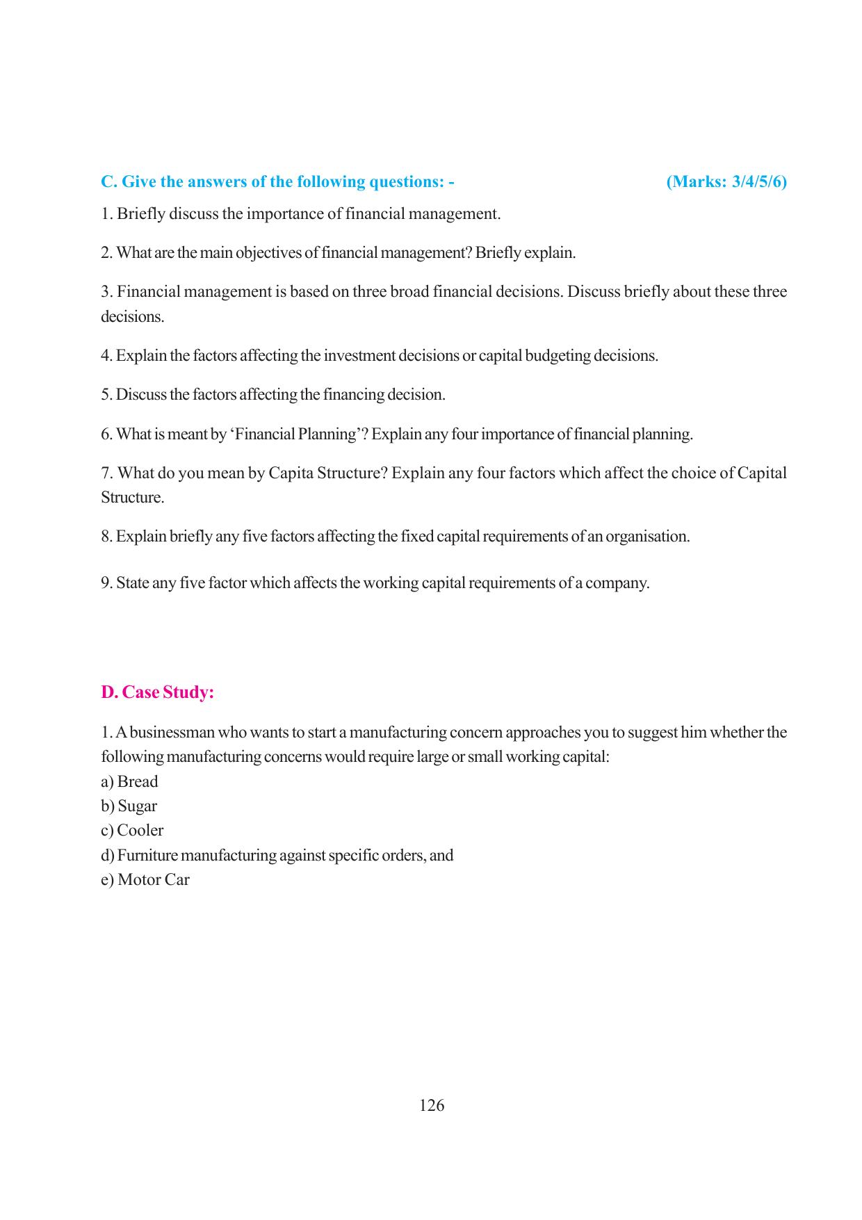 Tripura Board Class 12 Business Studies English Version Workbooks - Page 126