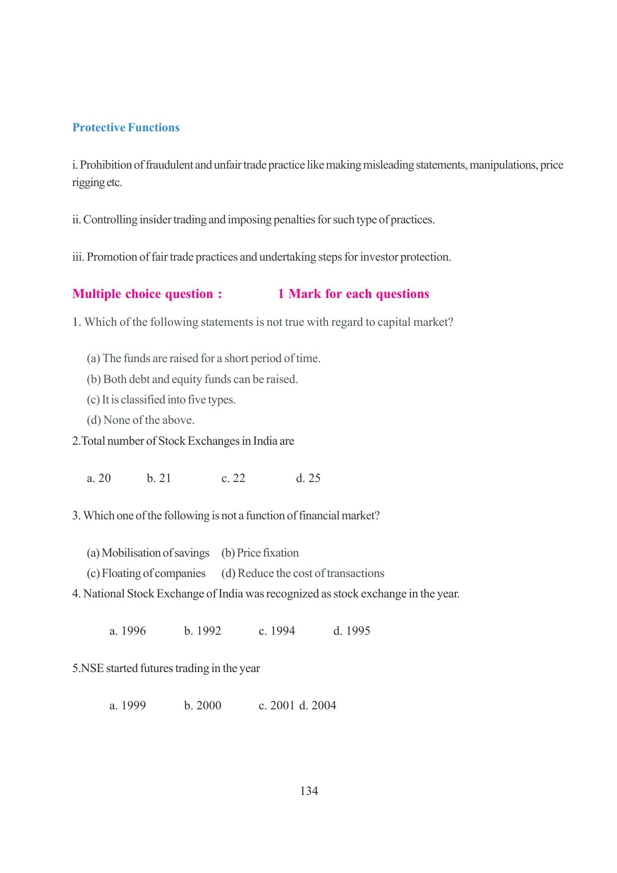 Tripura Board Class 12 Business Studies English Version Workbooks - Page 134