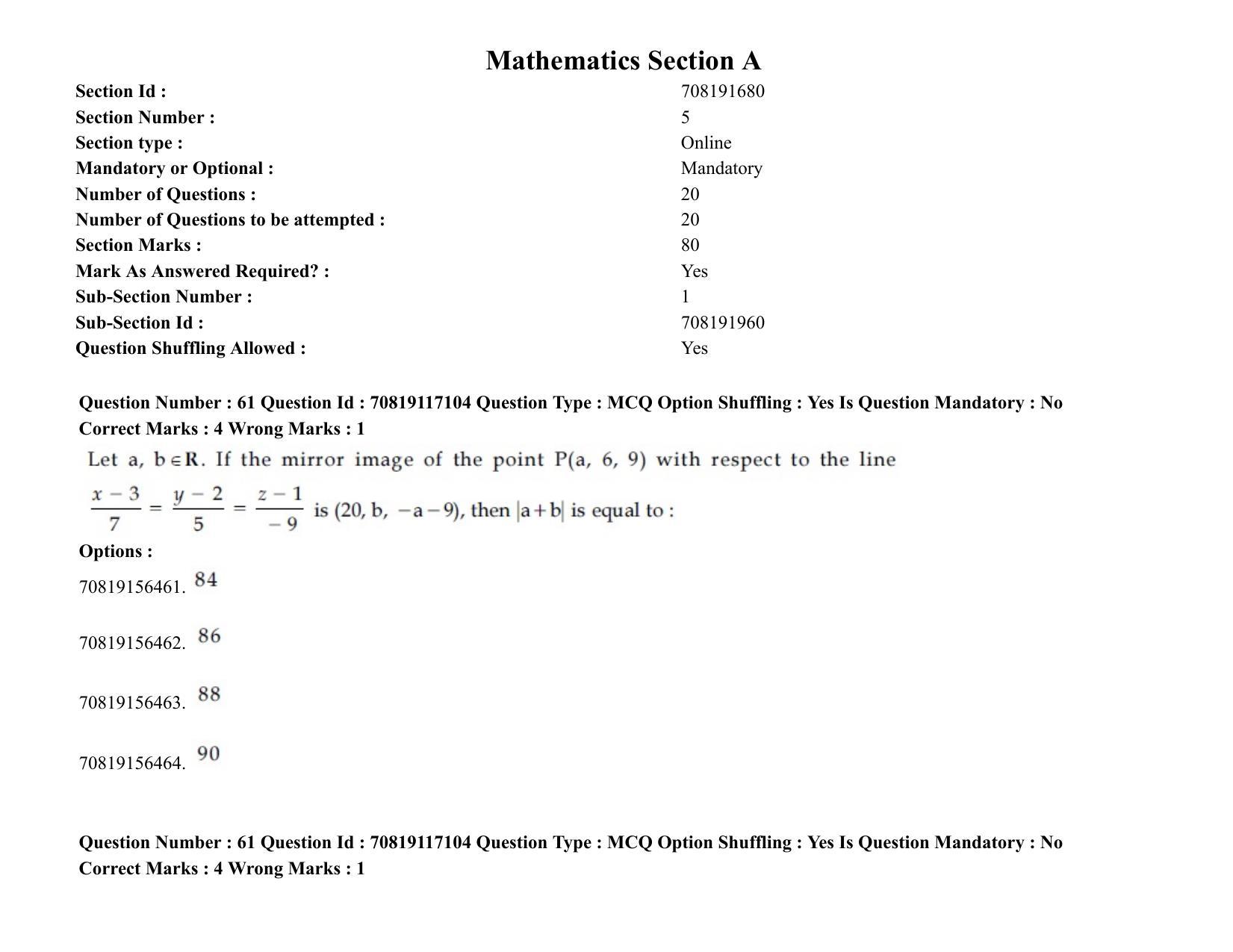 JEE Mains 2021: BTech EO (Shift 2) 24-02-2021 Question Paper - Page 76