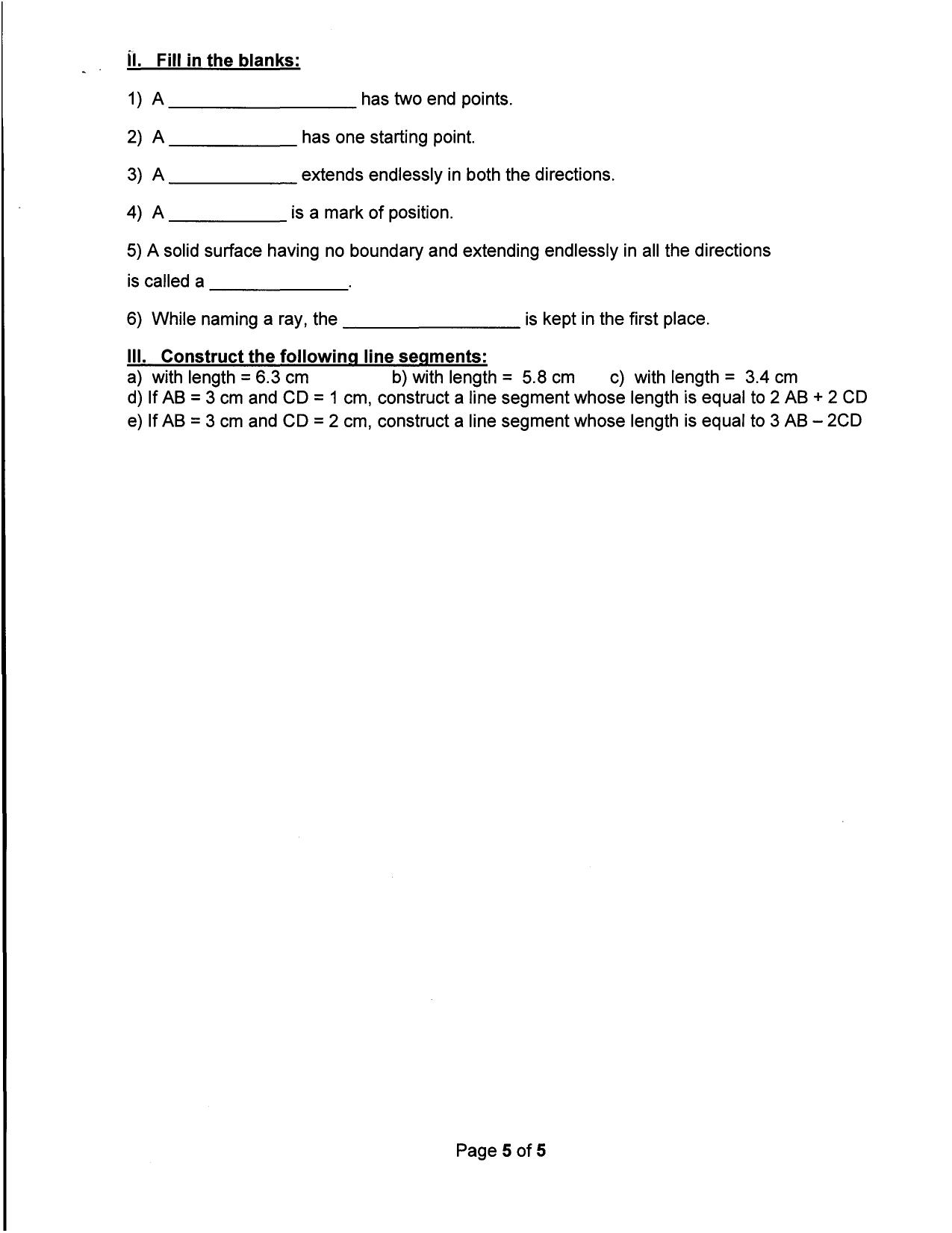 Worksheet for Class 5 Maths Assignment 6 - Page 2