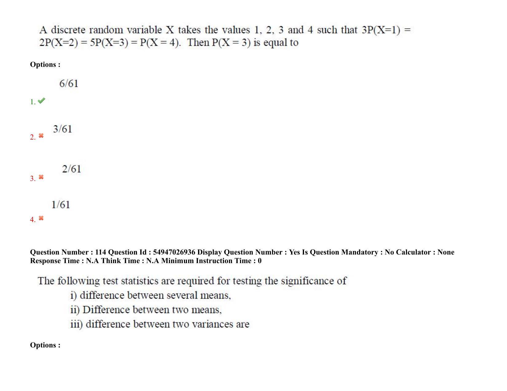 AP RCET 2022: Statistics - 18-10-2022 (Tuesday) Session-II: Question Paper With keys - Page 93