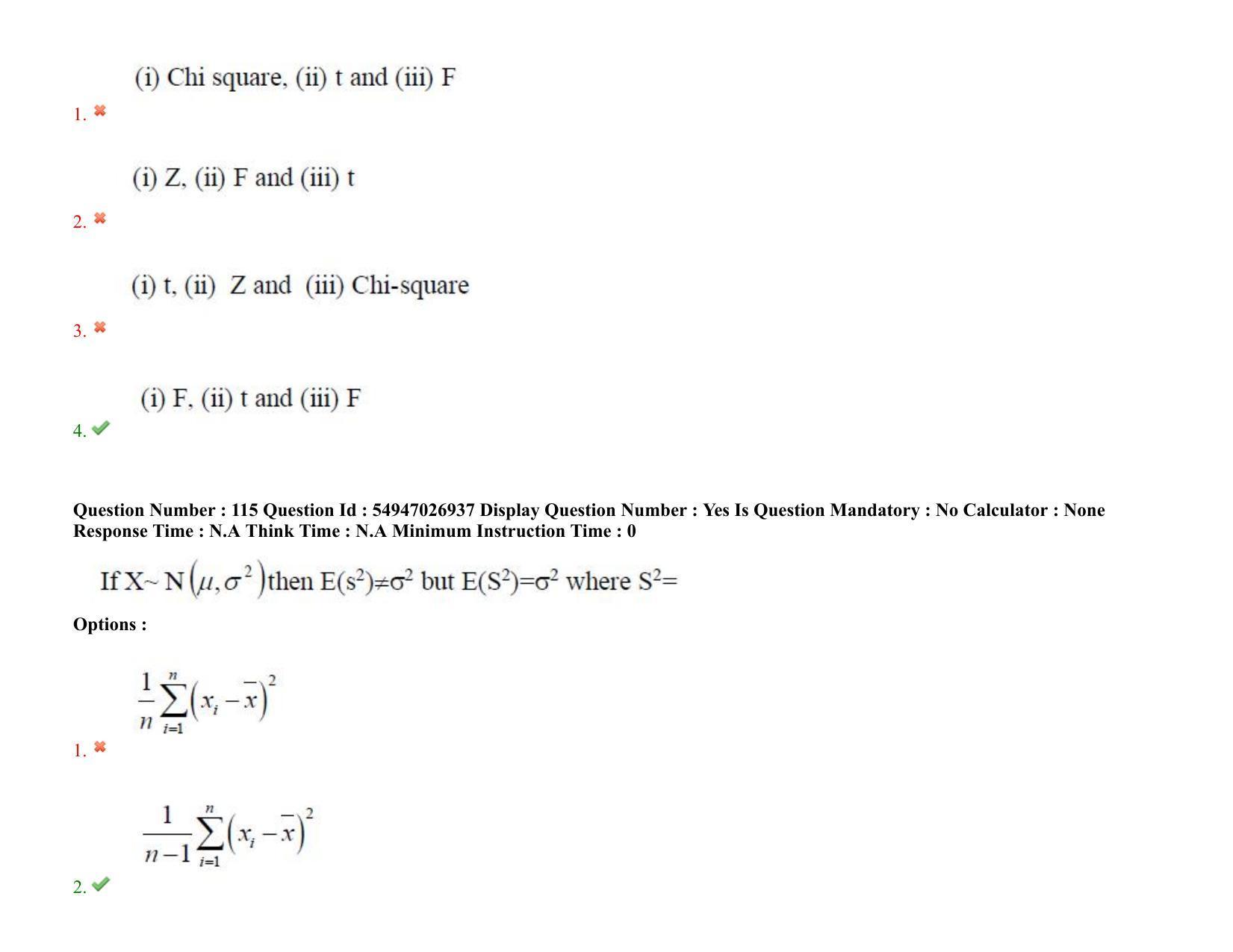 AP RCET 2022: Statistics - 18-10-2022 (Tuesday) Session-II: Question Paper With keys - Page 94