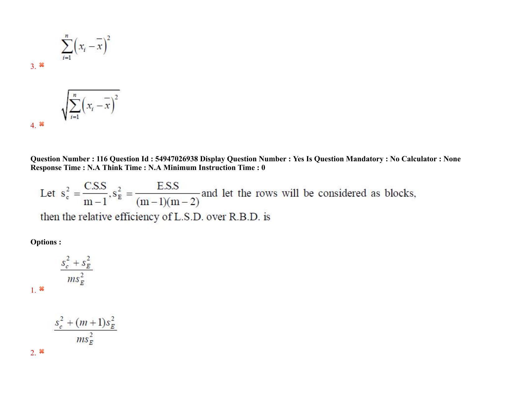 AP RCET 2022: Statistics - 18-10-2022 (Tuesday) Session-II: Question Paper With keys - Page 95