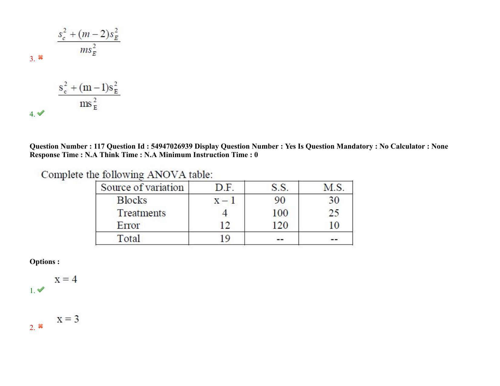 AP RCET 2022: Statistics - 18-10-2022 (Tuesday) Session-II: Question Paper With keys - Page 96