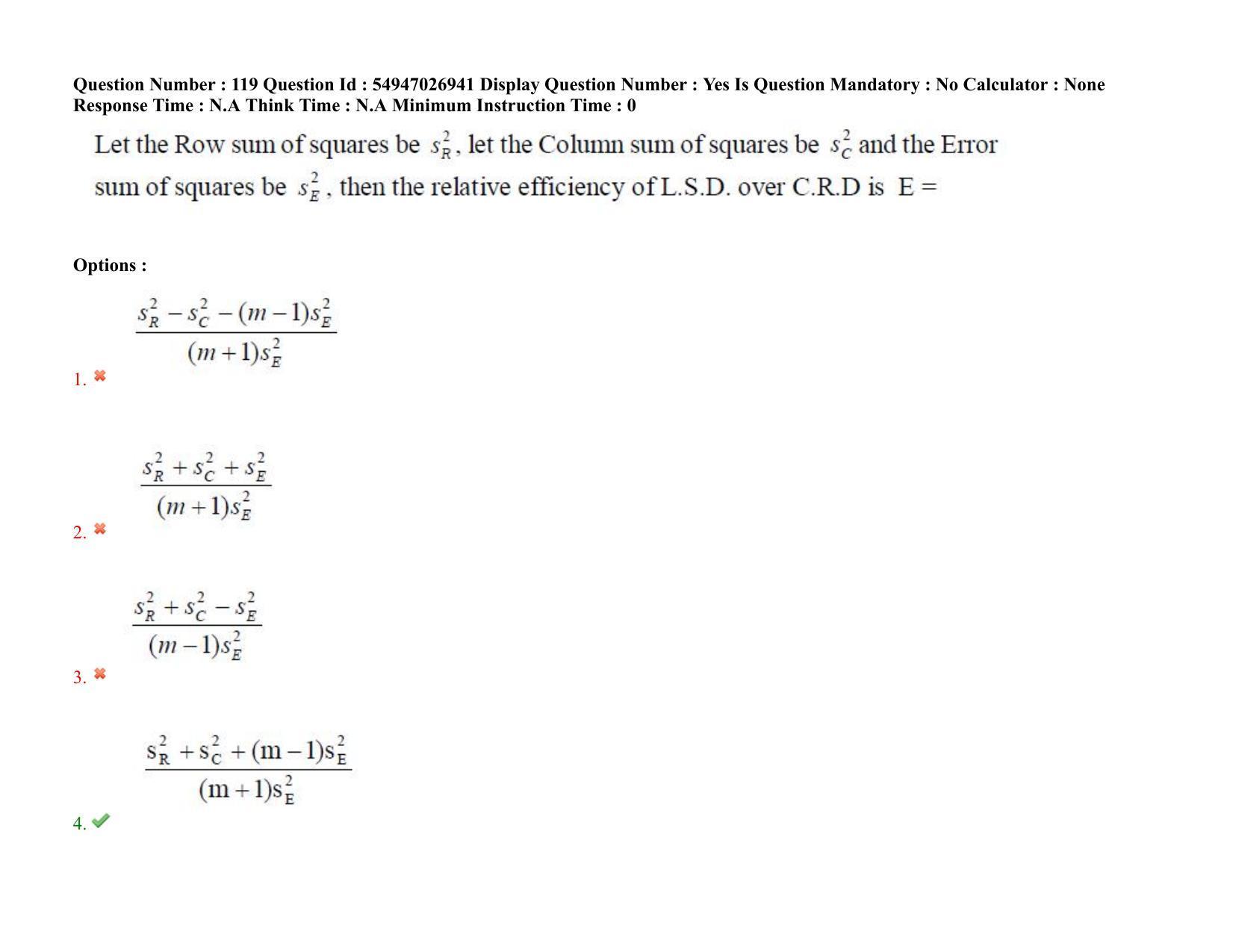 AP RCET 2022: Statistics - 18-10-2022 (Tuesday) Session-II: Question Paper With keys - Page 98