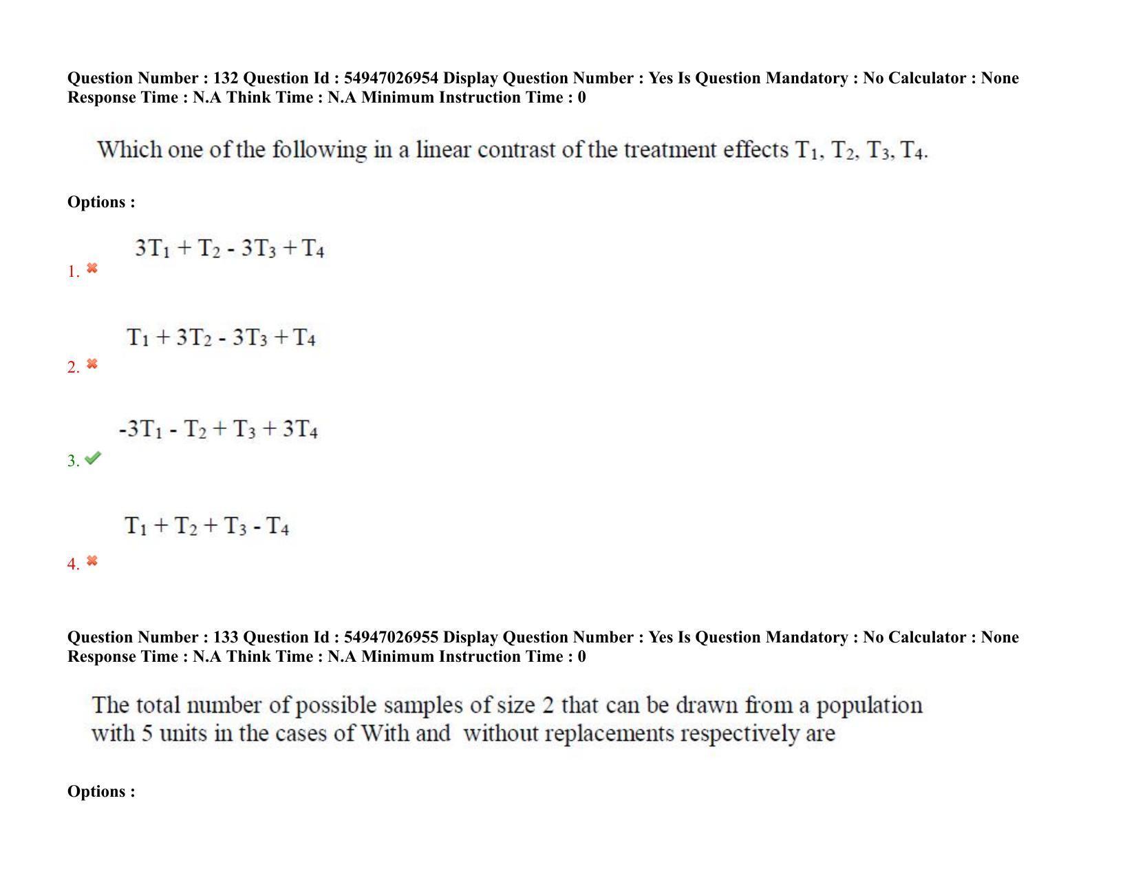 AP RCET 2022: Statistics - 18-10-2022 (Tuesday) Session-II: Question Paper With keys - Page 109