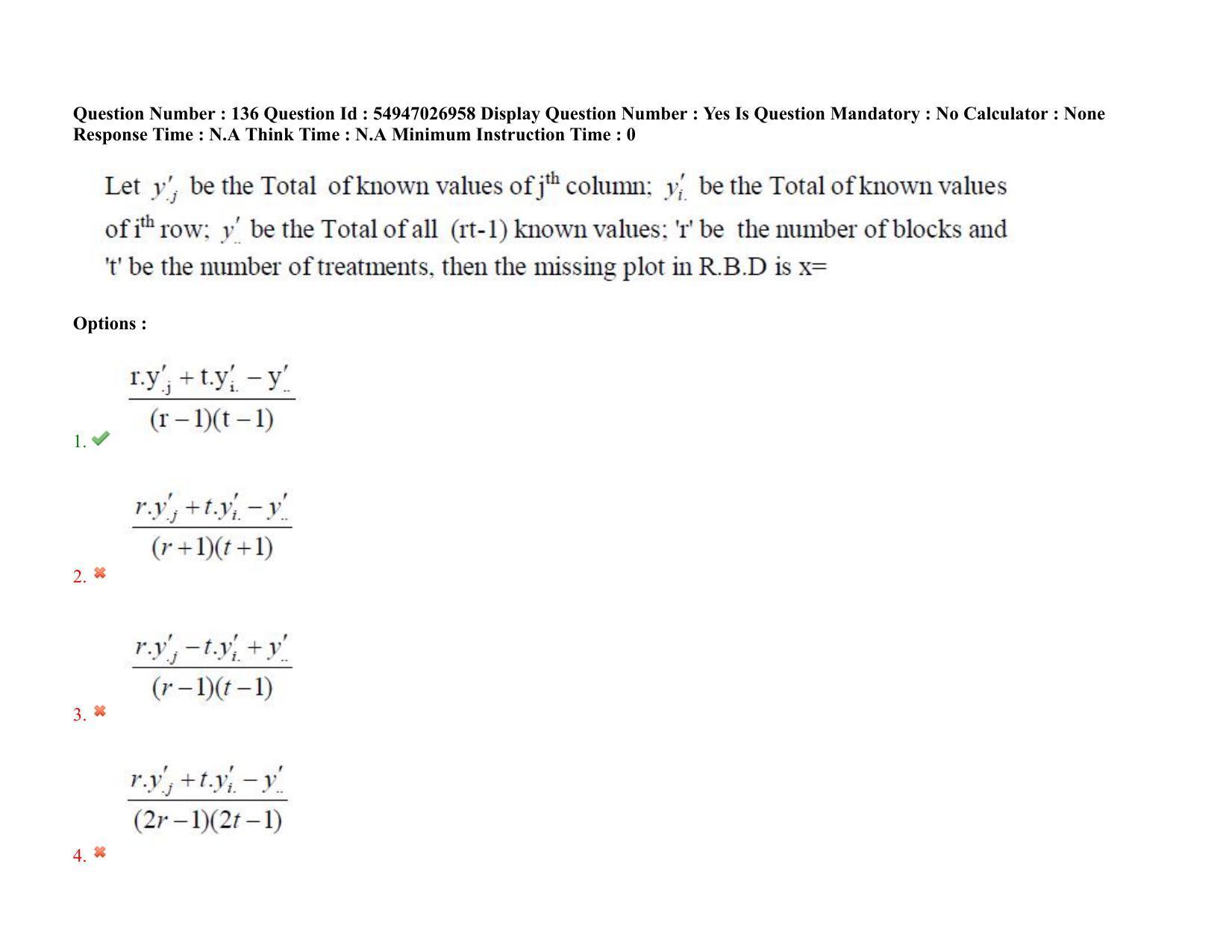 AP RCET 2022: Statistics - 18-10-2022 (Tuesday) Session-II: Question Paper With keys - Page 112