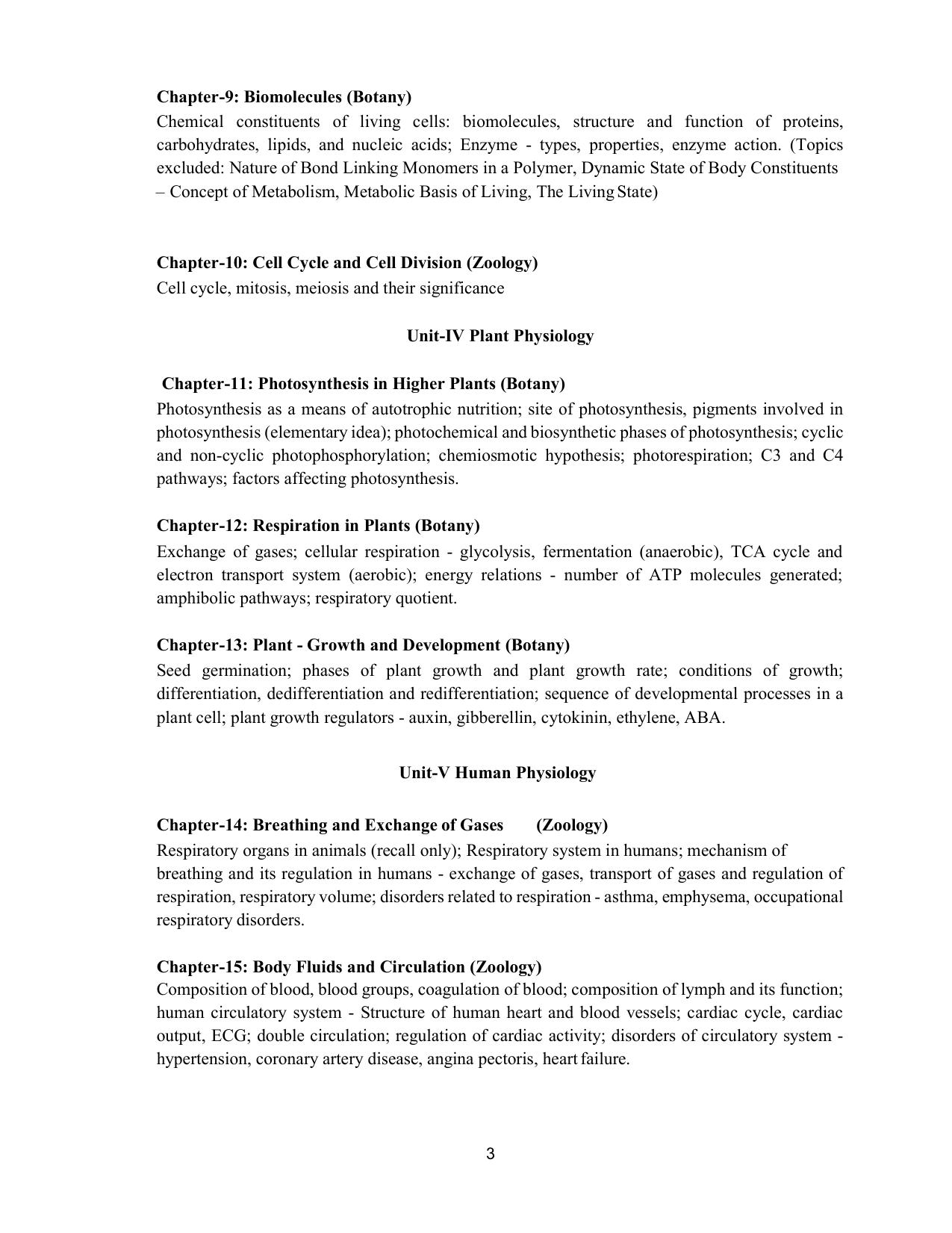 CHSE Odisha Class 12 Syllabus for BIOLOGY - Page 3