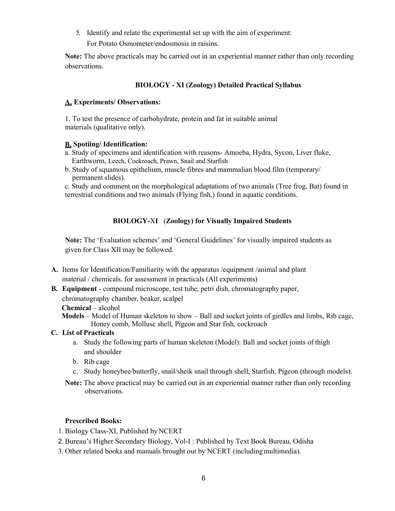 CHSE Odisha Class 12 Syllabus for BIOLOGY - Page 6