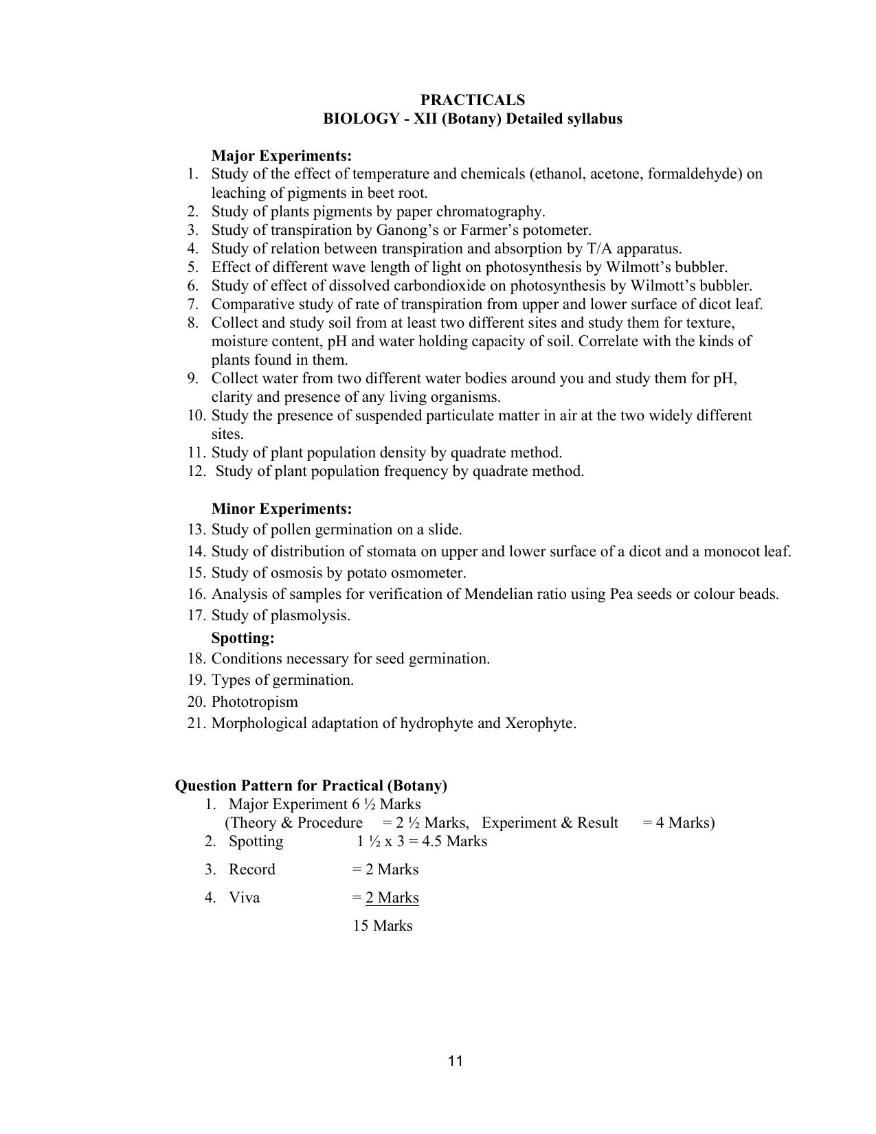 CHSE Odisha Class 12 Syllabus for BIOLOGY - Page 11