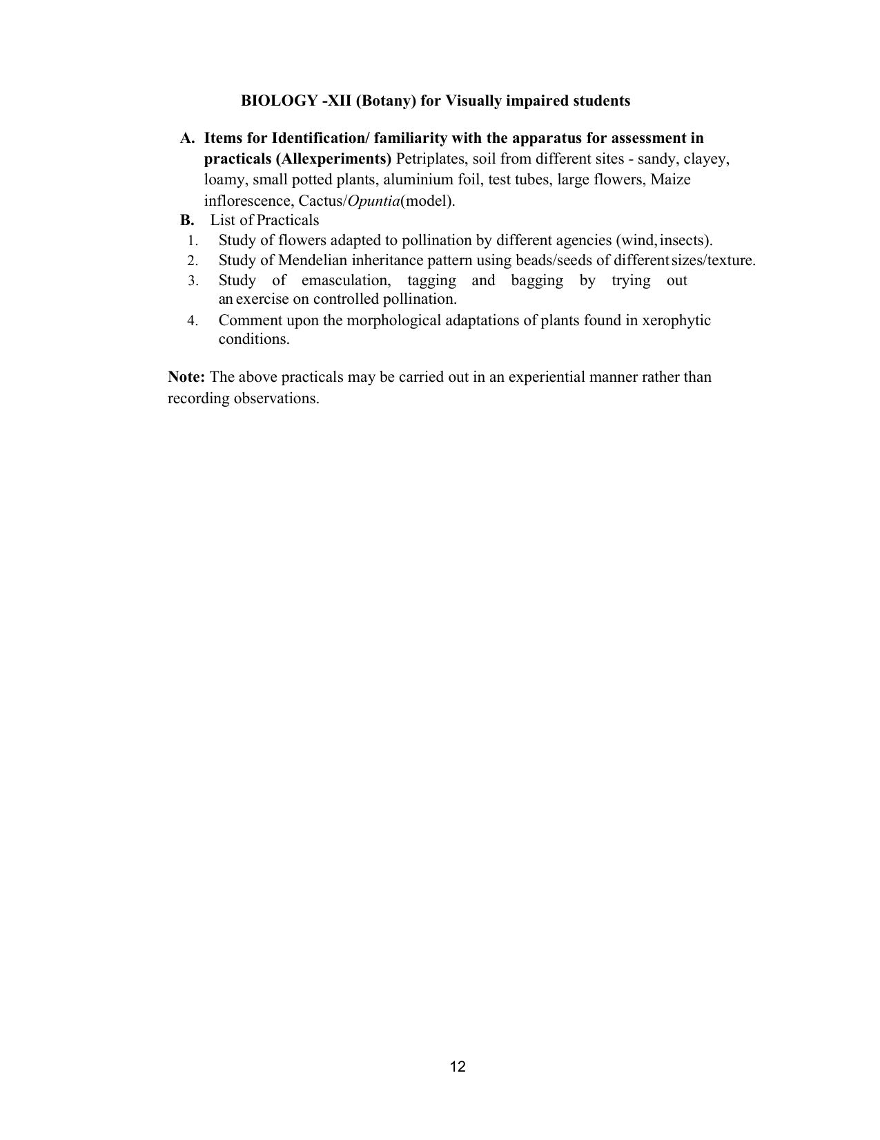 CHSE Odisha Class 12 Syllabus for BIOLOGY - Page 12
