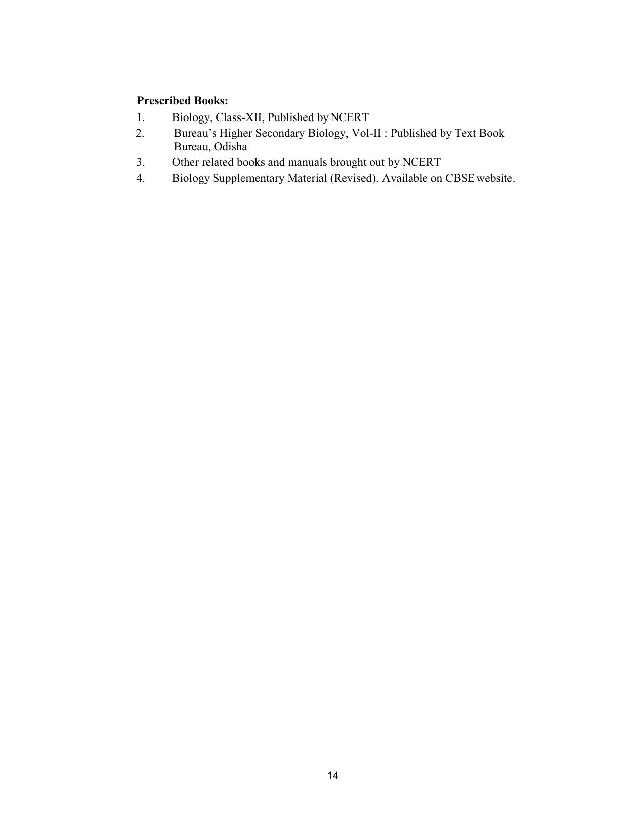 CHSE Odisha Class 12 Syllabus for BIOLOGY - Page 14