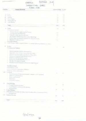 CGBSE Class 12th Syllabus 2021-2022 - Odia