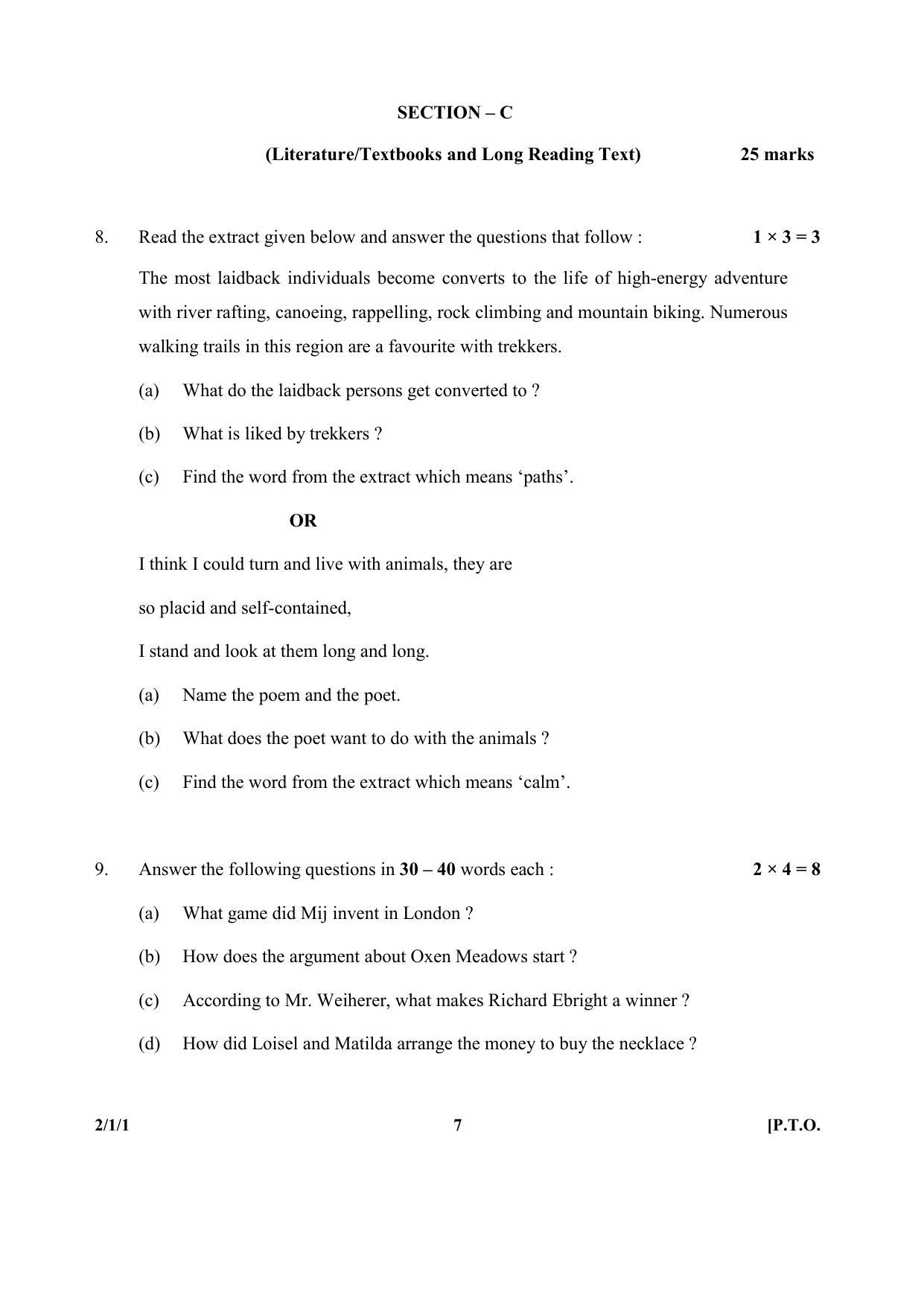 CBSE Class 10 2-1-1 (English Lan. & Lit.) 2017-comptt Question Paper - Page 7