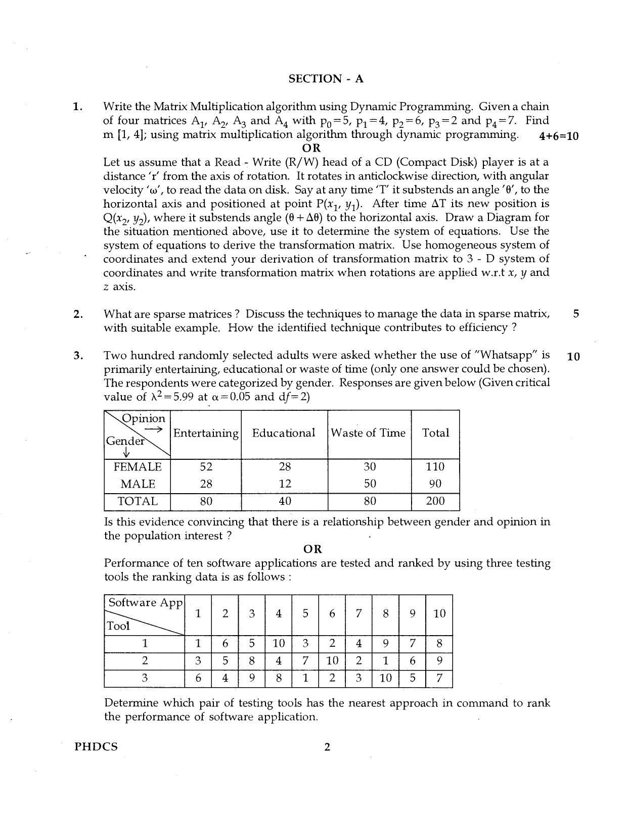IGNOU PhD Entrance Test Ph.D. (Computer Science) 2016 Question Paper - Page 2