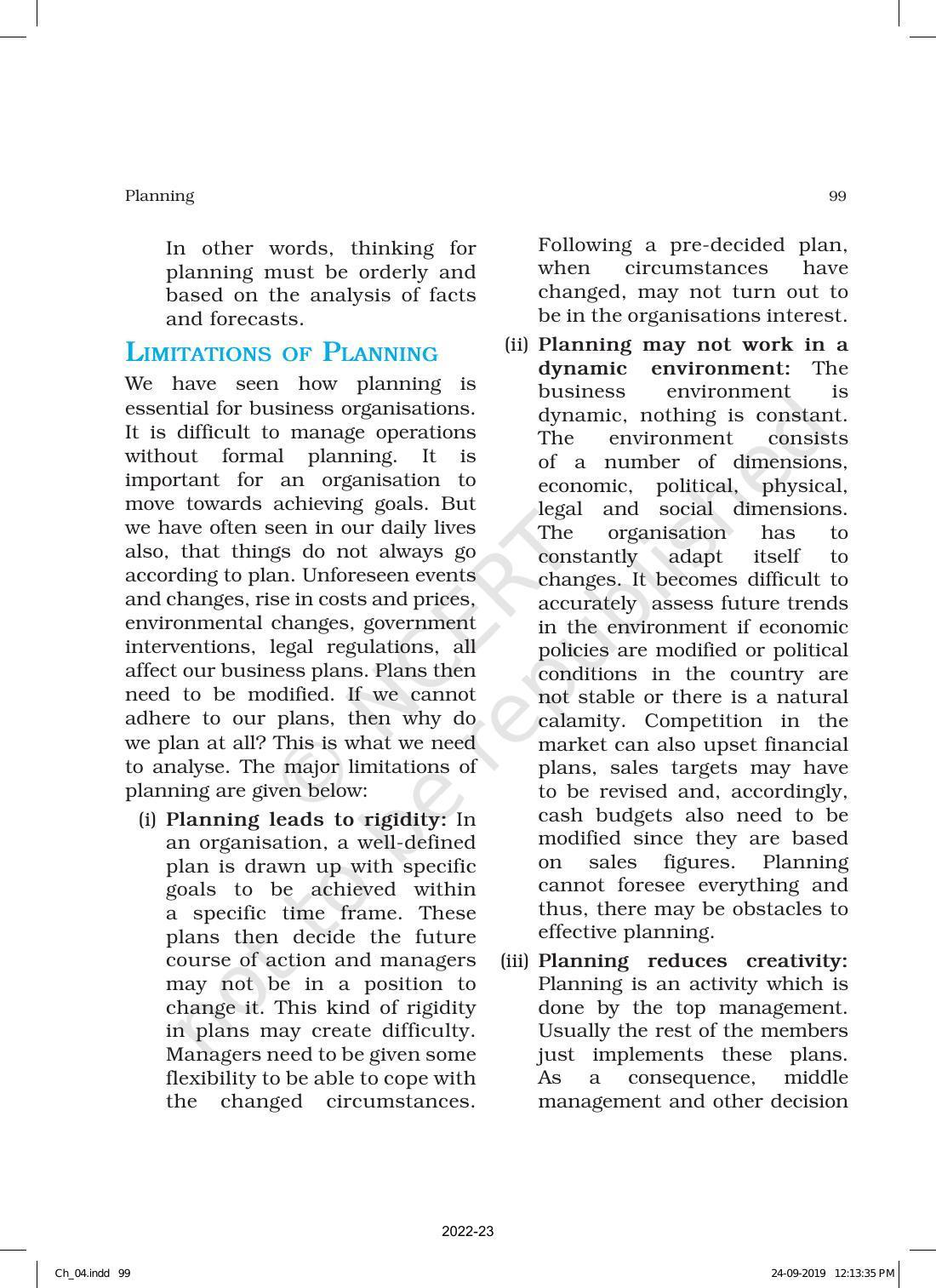 NCERT Book for Class 12 Business Studies Chapter 4 Planning - Page 7