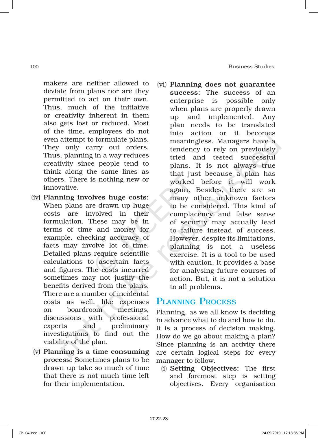 NCERT Book for Class 12 Business Studies Chapter 4 Planning - Page 8