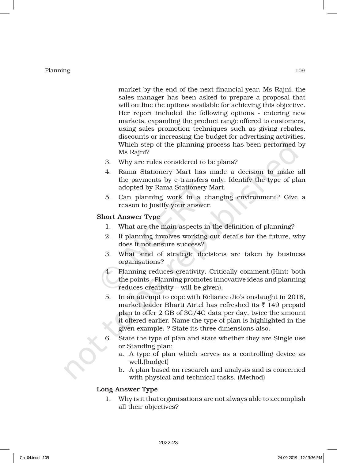NCERT Book for Class 12 Business Studies Chapter 4 Planning - Page 17