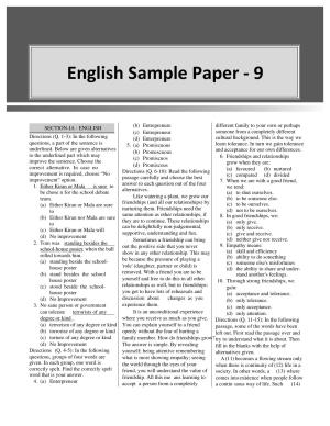 CUET English Sample Paper 9