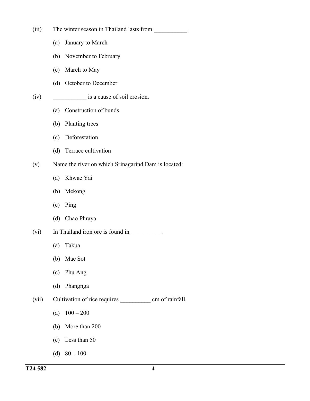 ICSE Class 10 Geography (Thailand) 2024 Question Paper - Page 4