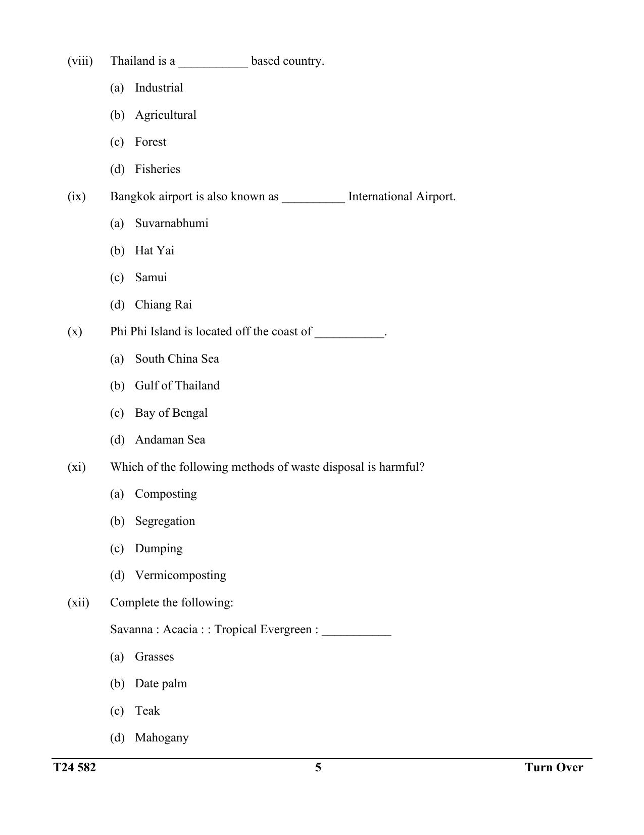 ICSE Class 10 Geography (Thailand) 2024 Question Paper - Page 5
