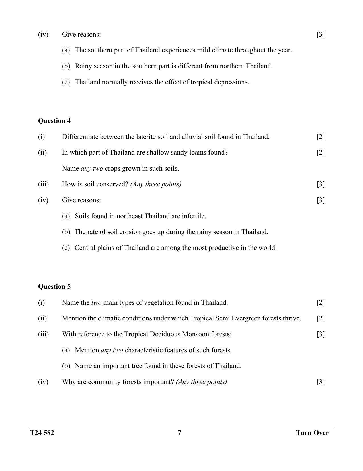 ICSE Class 10 Geography (Thailand) 2024 Question Paper - Page 7