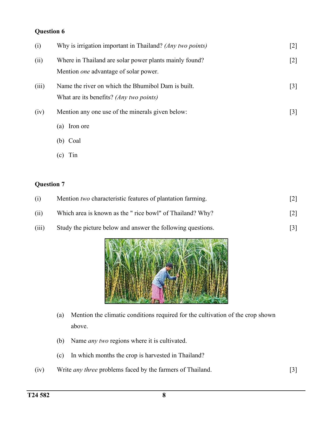 ICSE Class 10 Geography (Thailand) 2024 Question Paper - Page 8