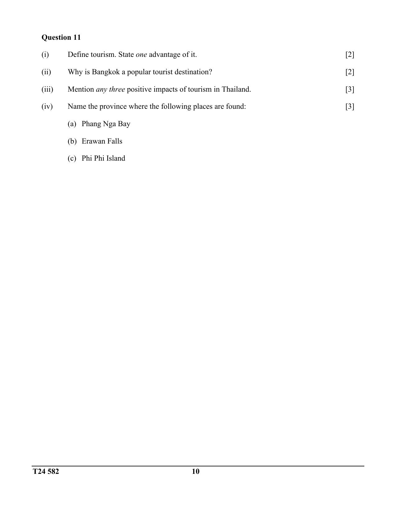 ICSE Class 10 Geography (Thailand) 2024 Question Paper - Page 10