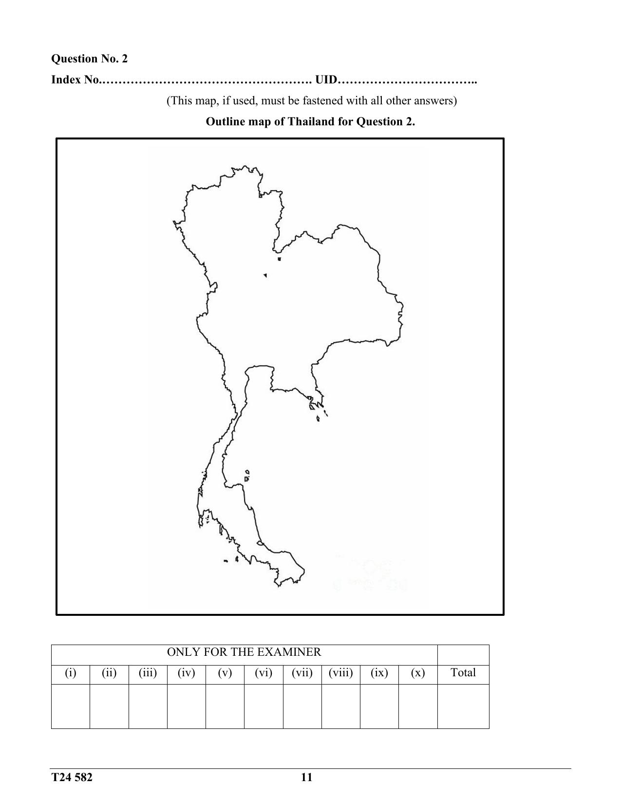 ICSE Class 10 Geography (Thailand) 2024 Question Paper - Page 11