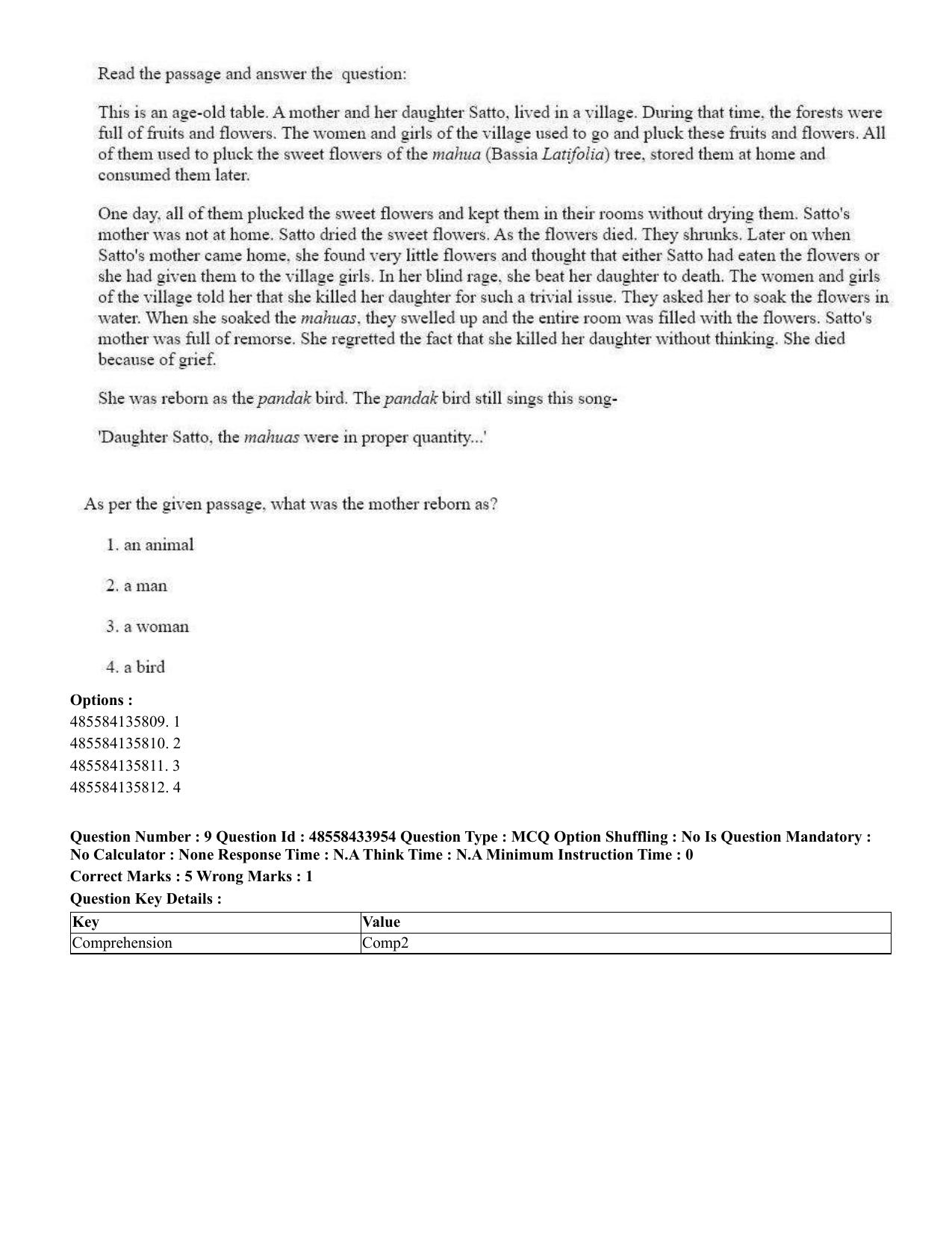 CUET 2023 English Bengali Shift 3 Question Paper - 18 June 2023 - Page 9