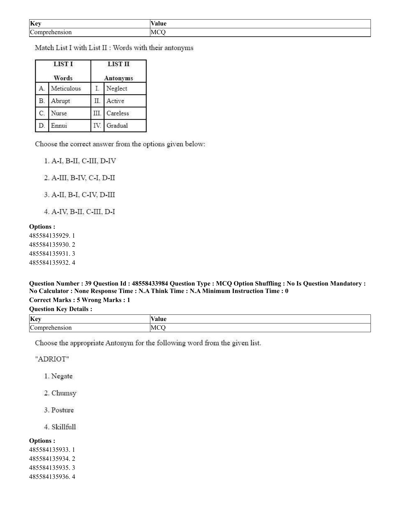 CUET 2023 English Bengali Shift 3 Question Paper - 18 June 2023 - Page 28