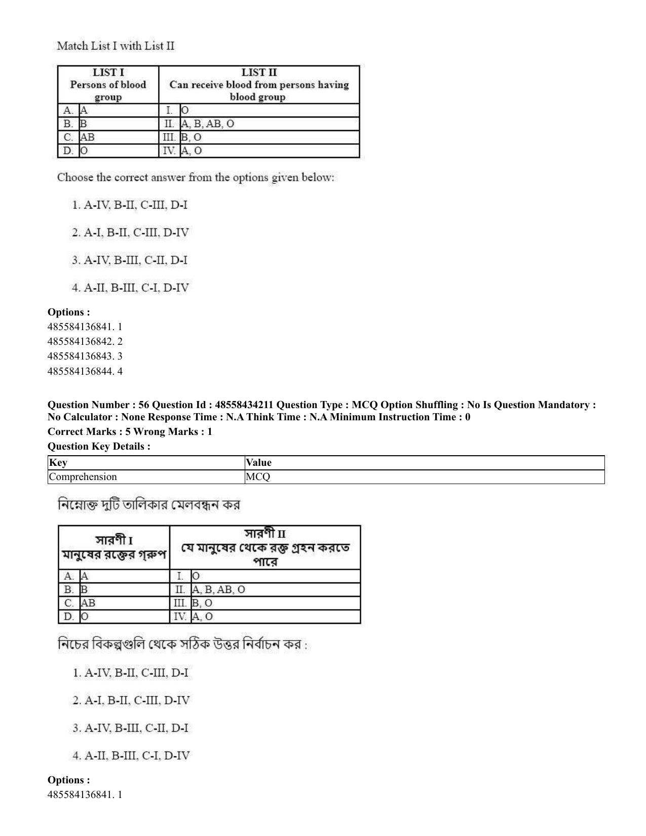 CUET 2023 English Bengali Shift 3 Question Paper - 18 June 2023 - Page 44