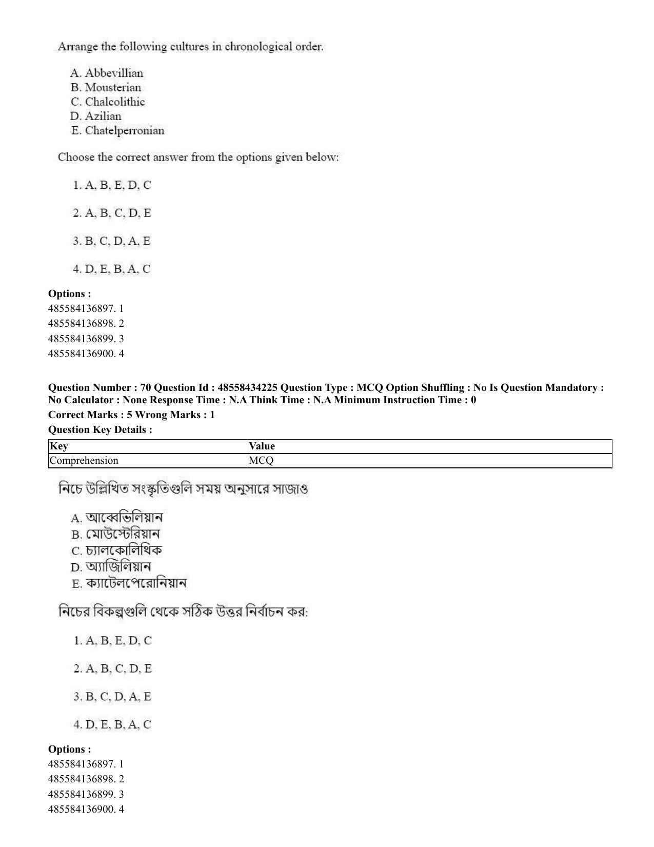 CUET 2023 English Bengali Shift 3 Question Paper - 18 June 2023 - Page 59