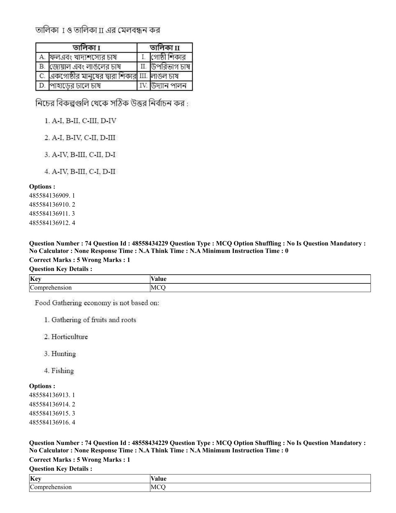 CUET 2023 English Bengali Shift 3 Question Paper - 18 June 2023 - Page 63