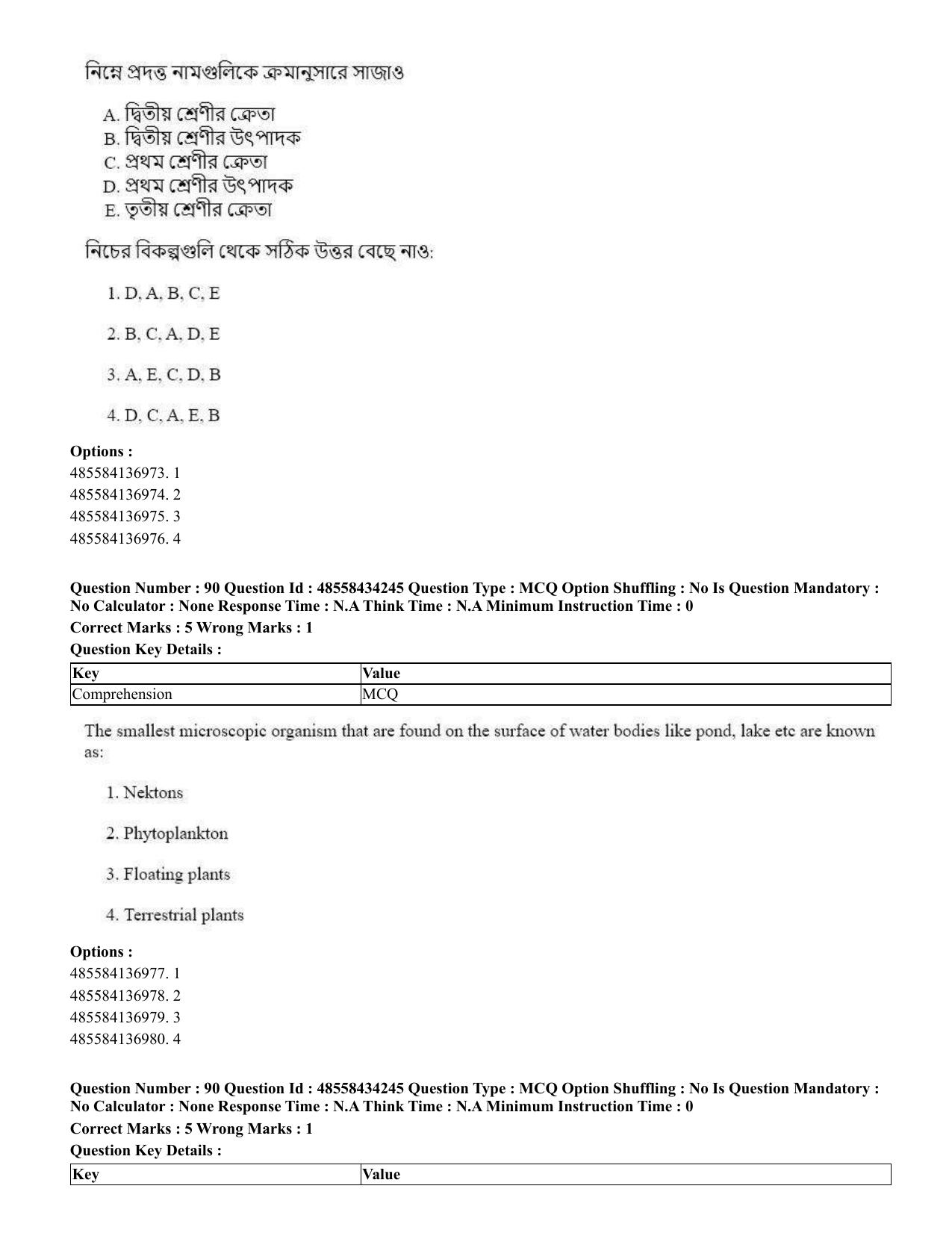 CUET 2023 English Bengali Shift 3 Question Paper - 18 June 2023 - Page 79