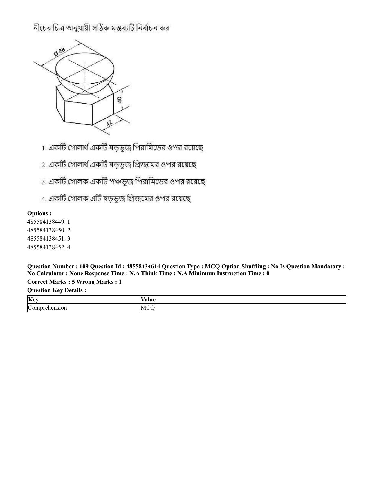 CUET 2023 English Bengali Shift 3 Question Paper - 18 June 2023 - Page 104