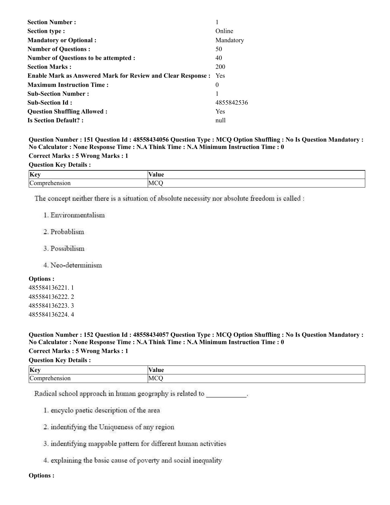 CUET 2023 English Bengali Shift 3 Question Paper - 18 June 2023 - Page 166
