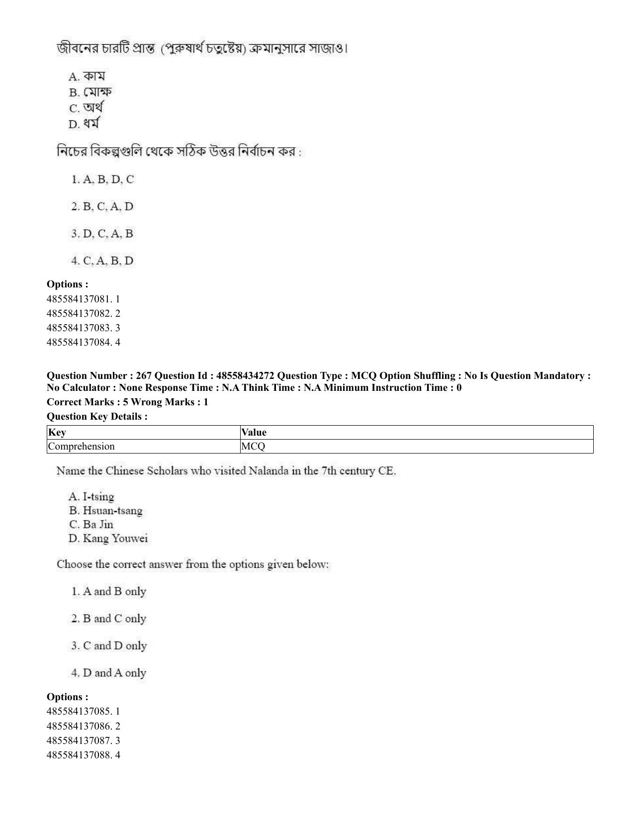 CUET 2023 English Bengali Shift 3 Question Paper - 18 June 2023 - Page 241