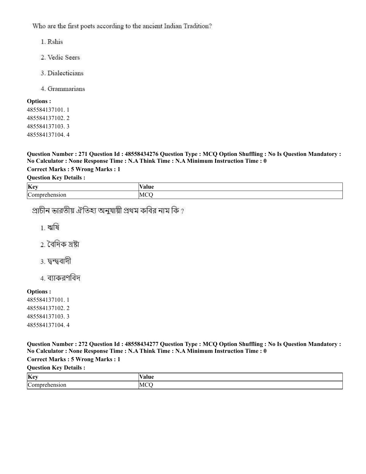 CUET 2023 English Bengali Shift 3 Question Paper - 18 June 2023 - Page 246