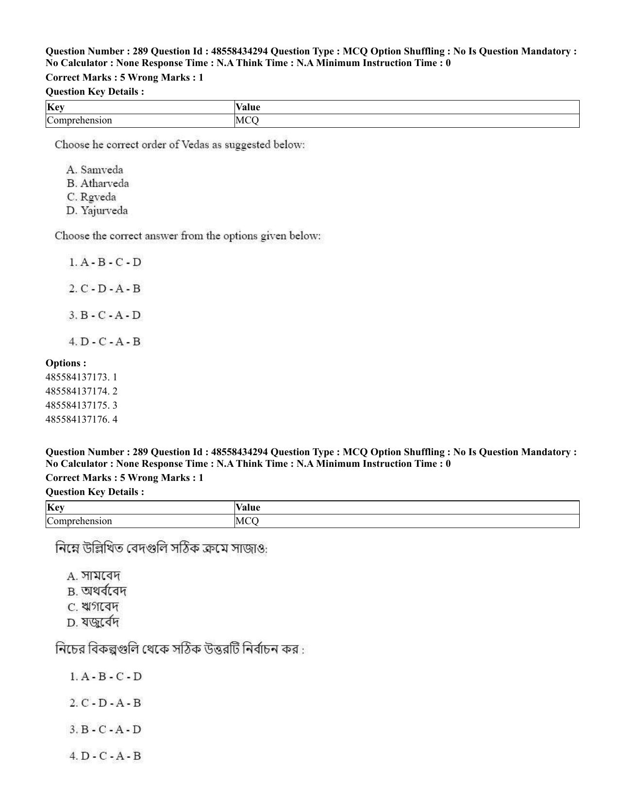 CUET 2023 English Bengali Shift 3 Question Paper - 18 June 2023 - Page 265