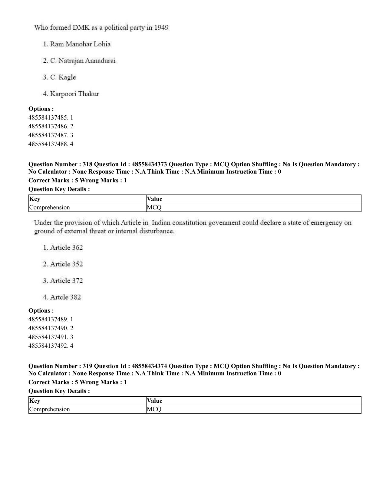 CUET 2023 English Bengali Shift 3 Question Paper - 18 June 2023 - Page 293