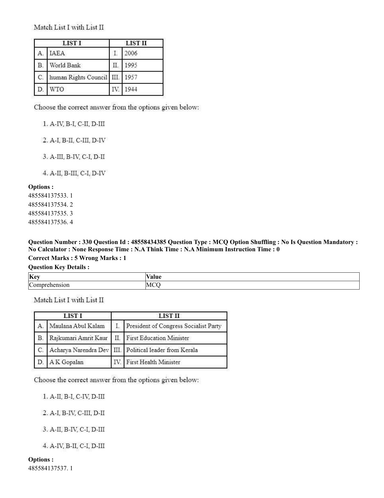 CUET 2023 English Bengali Shift 3 Question Paper - 18 June 2023 - Page 299