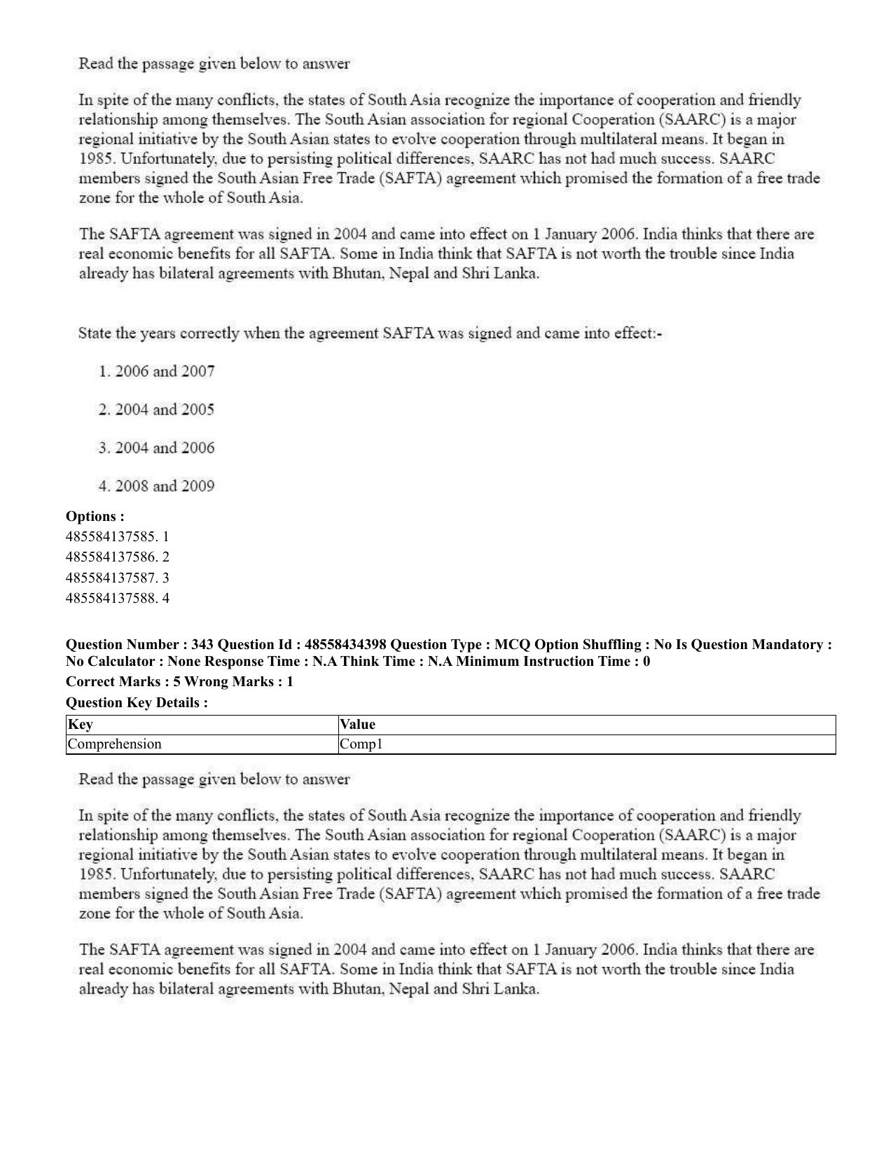 CUET 2023 English Bengali Shift 3 Question Paper - 18 June 2023 - Page 306