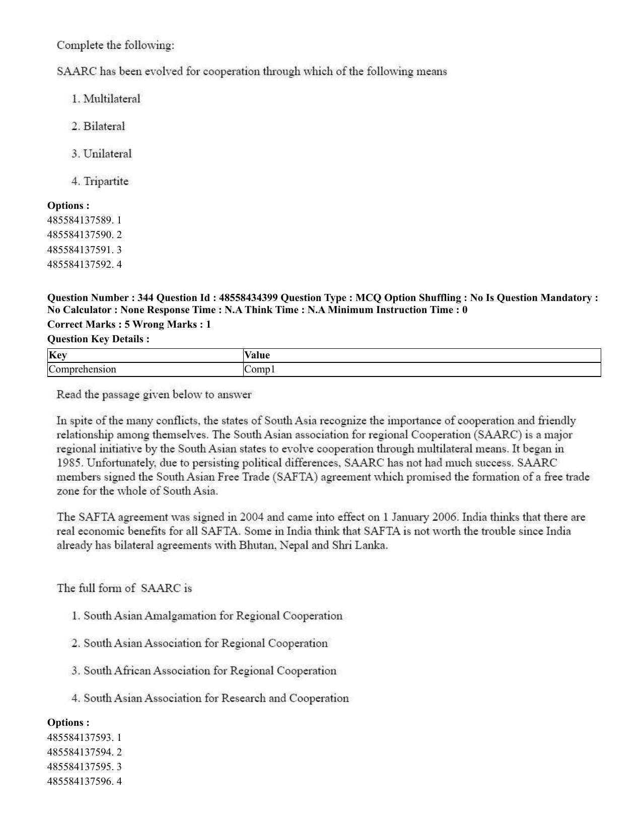 CUET 2023 English Bengali Shift 3 Question Paper - 18 June 2023 - Page 307